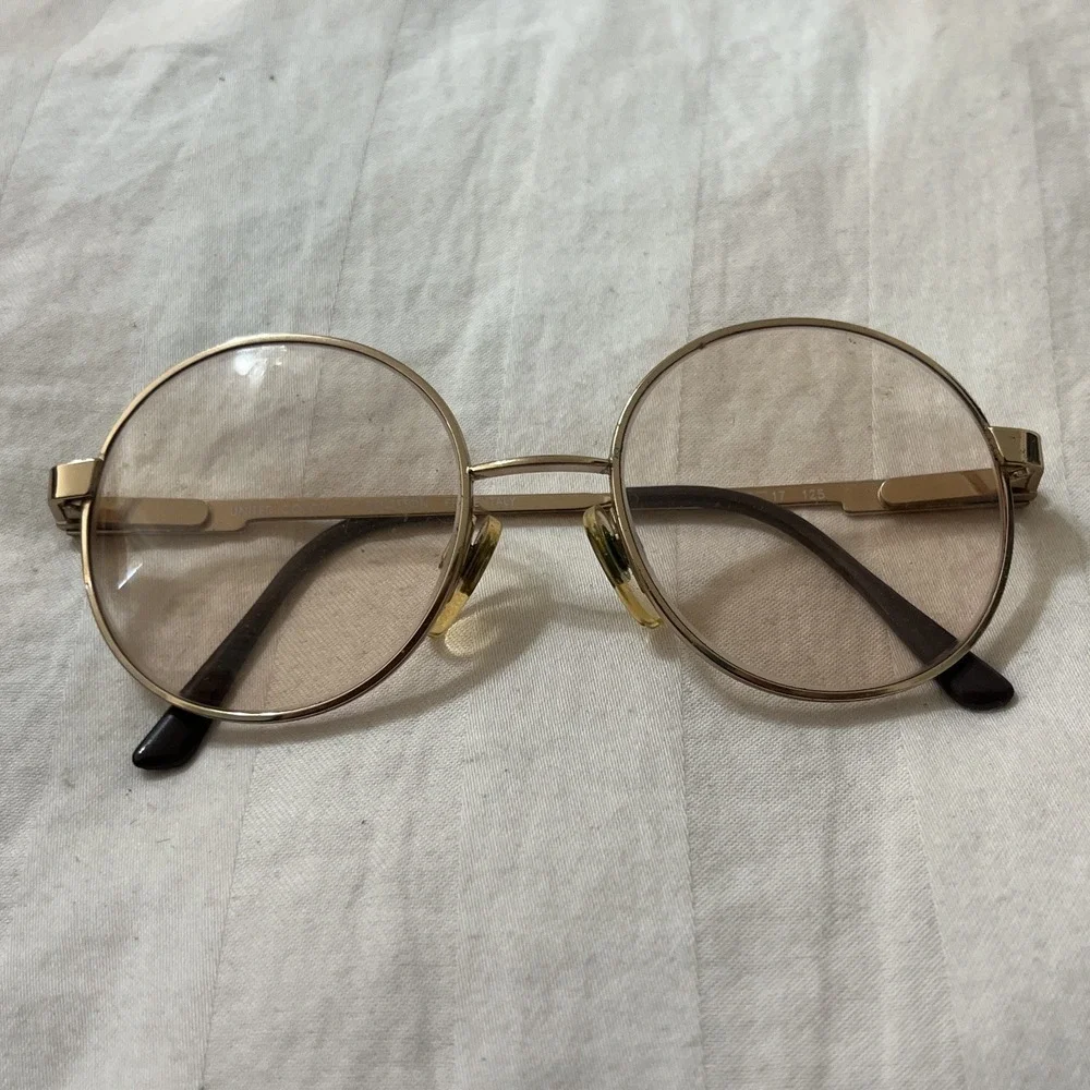 Vintage Glasses Benetton METAL Gold Oval Glasses Frame
